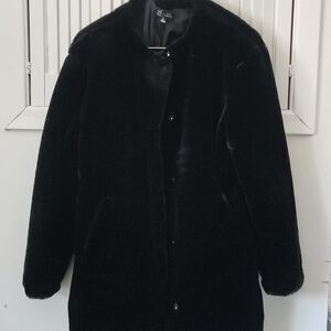 Zara Black Faux Fur Coat